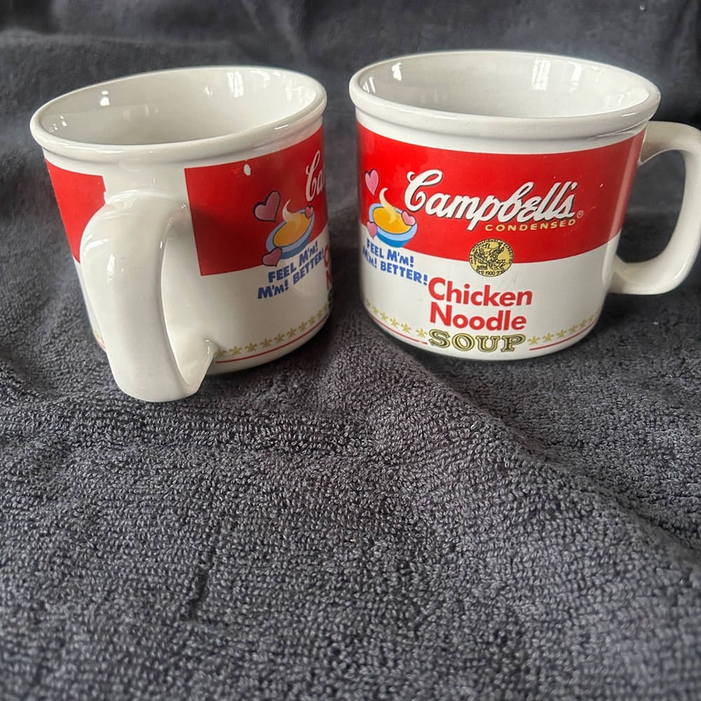 Set of two 1997 campbells chicken noodle soup mugs